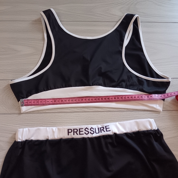 Women Basic Sleeveless Round Neck Letter Print Color Blocking Swimwear Two Piece - Picture 8 of 12